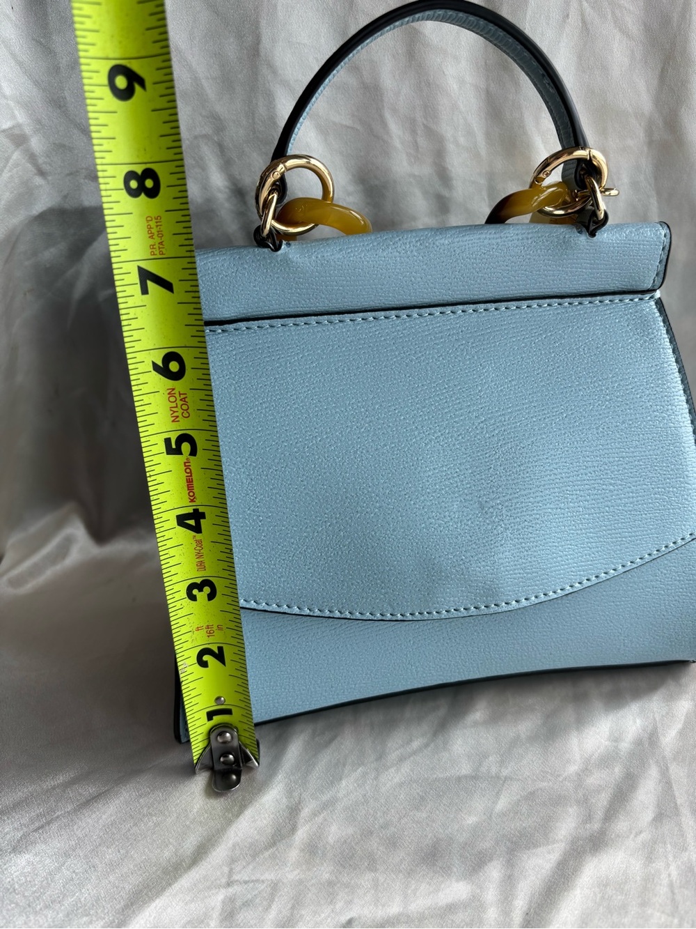 Aldo Light Blue Crossbody Bag with Tortoiseshell-Link Accent - Picture 16 of 16